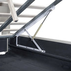 Letto a piattaforma imbottito Twin XL con sistema di archiviazione idraulico
