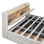 Letto a piattaforma imbottito Twin XL con sistema di archiviazione idraulico