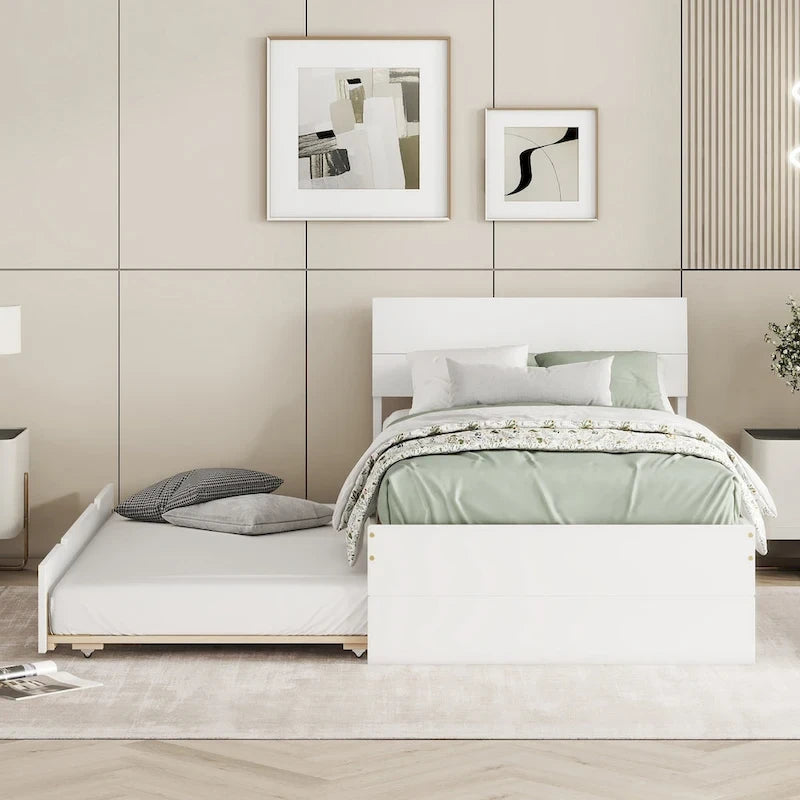 Struttura letto moderna per gemelli con letto estraibile