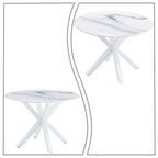 Tavolo da pranzo rotondo moderno minimalista con piano in MDF e gambe in metallo