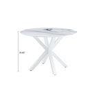 Tavolo da pranzo rotondo moderno minimalista con piano in MDF e gambe in metallo