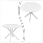 Tavolo da pranzo rotondo moderno minimalista con piano in MDF e gambe in metallo