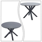Tavolo da pranzo rotondo moderno minimalista con piano in MDF e gambe in metallo
