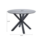 Tavolo da pranzo rotondo moderno minimalista con piano in MDF e gambe in metallo
