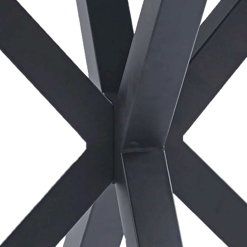 Tavolo da pranzo rotondo moderno minimalista con piano in MDF e gambe in metallo