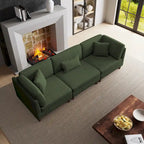 Set divano componibile modulare in velluto a coste con cuscini