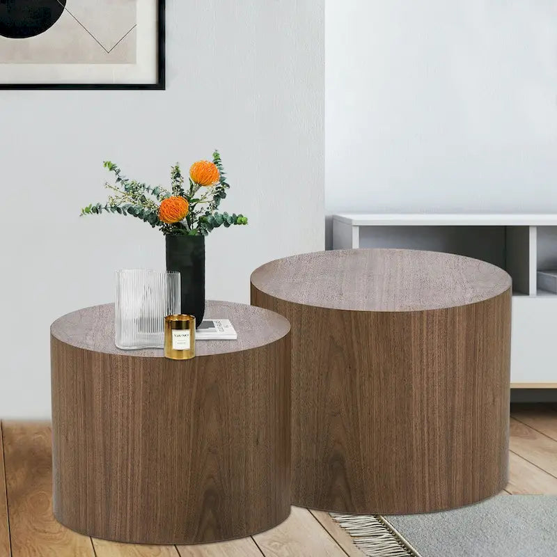 Tavolino da salotto impiallacciato set di 2