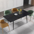 Tavolo da Pranzo Rettangolare in Marmo Mid-Century da 79" con 6-8 Posti a Sedere