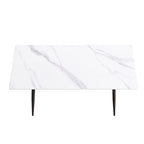 Tavolo da Pranzo Rettangolare in Marmo Mid-Century da 79" con 6-8 Posti a Sedere