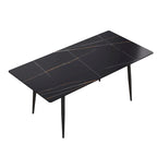 Tavolo da Pranzo Rettangolare in Marmo Mid-Century da 79" con 6-8 Posti a Sedere