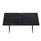 Tavolo da Pranzo Rettangolare in Marmo Mid-Century da 79" con 6-8 Posti a Sedere