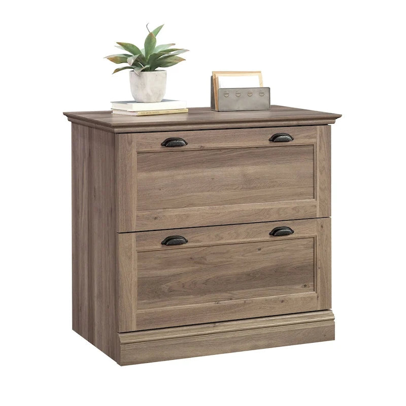Classificatore orizzontale a 2 cassetti - Finitura Iron Oak, Mobile contenitore per ufficio domestico