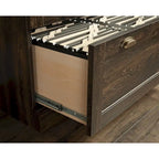 Classificatore orizzontale a 2 cassetti - Finitura Iron Oak, Mobile contenitore per ufficio domestico