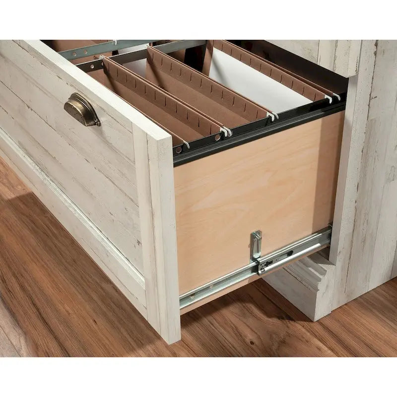 Classificatore orizzontale a 2 cassetti - Finitura Iron Oak, Mobile contenitore per ufficio domestico