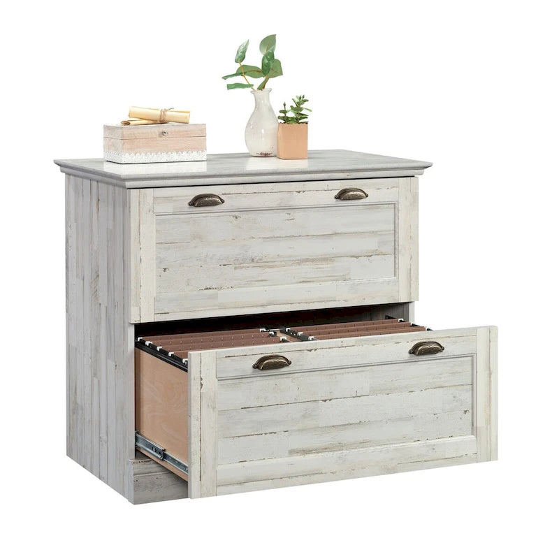 Classificatore orizzontale a 2 cassetti - Finitura Iron Oak, Mobile contenitore per ufficio domestico