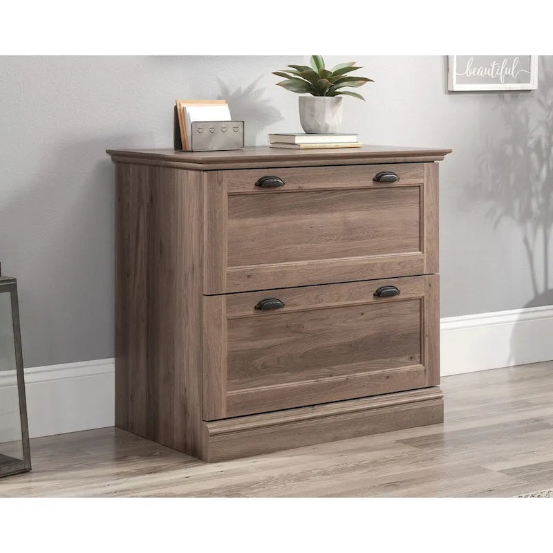 Classificatore orizzontale a 2 cassetti - Finitura Iron Oak, Mobile contenitore per ufficio domestico