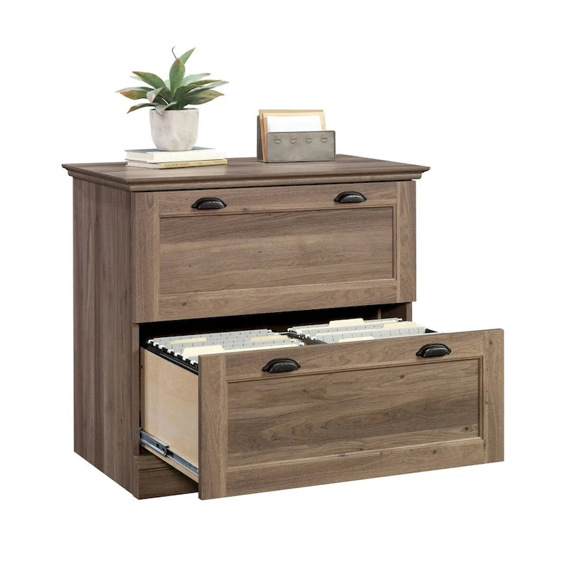 Classificatore orizzontale a 2 cassetti - Finitura Iron Oak, Mobile contenitore per ufficio domestico