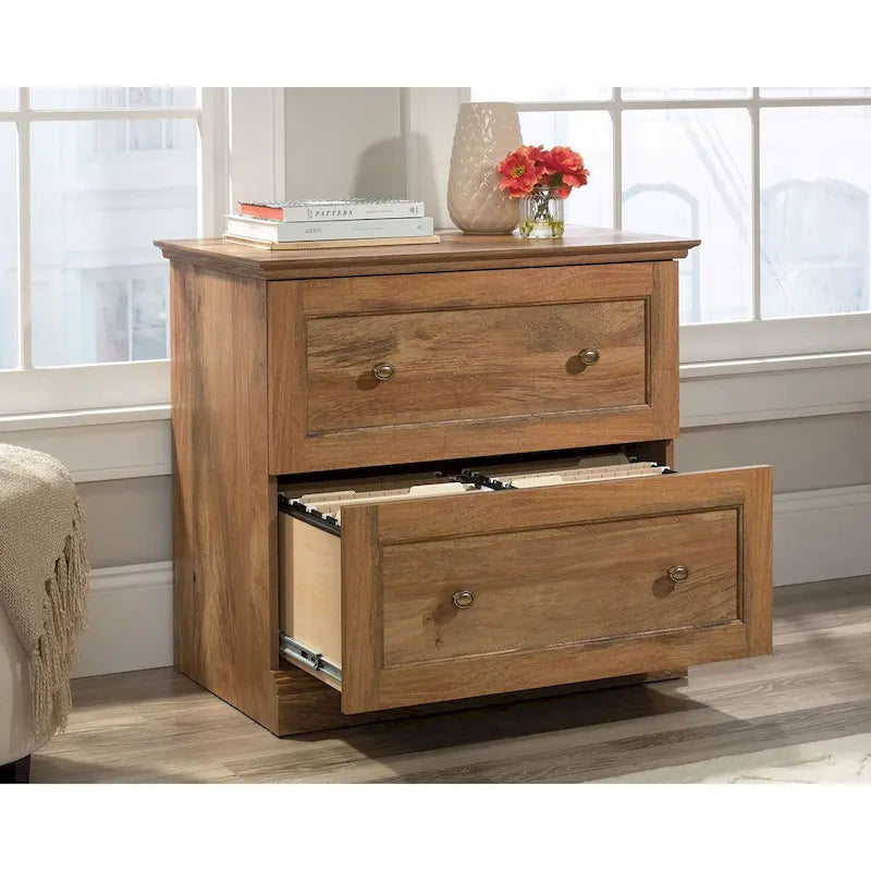 Classificatore orizzontale a 2 cassetti - Finitura Iron Oak, Mobile contenitore per ufficio domestico