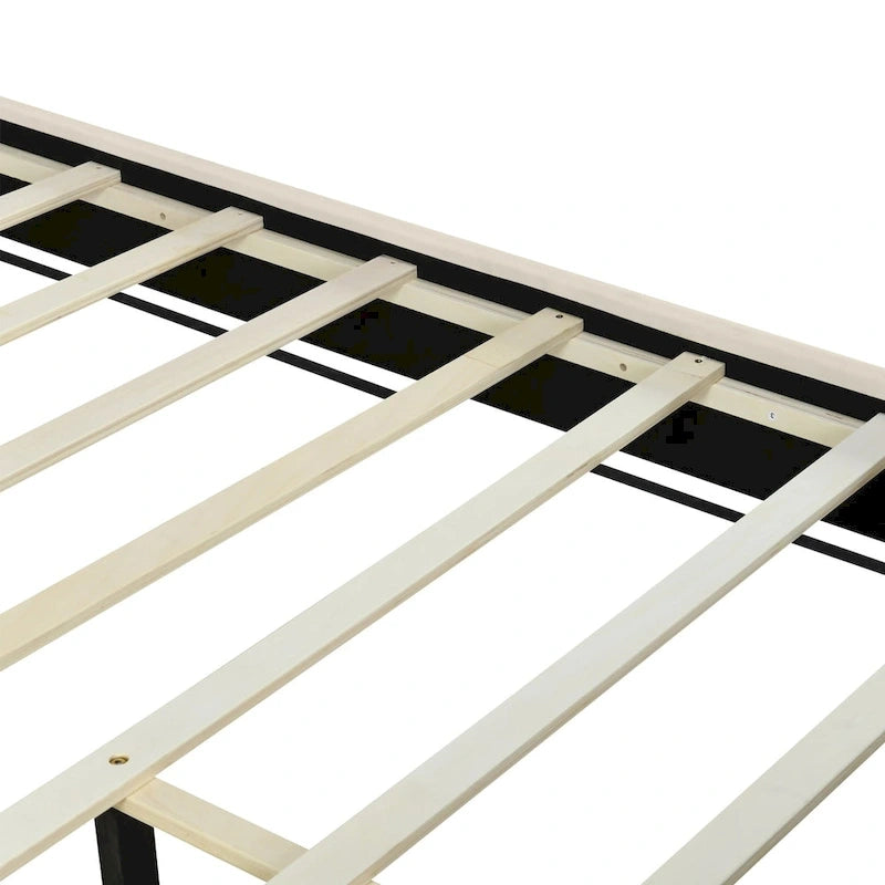 Letto imbottito a piattaforma Queen Size con testiera a capitonné